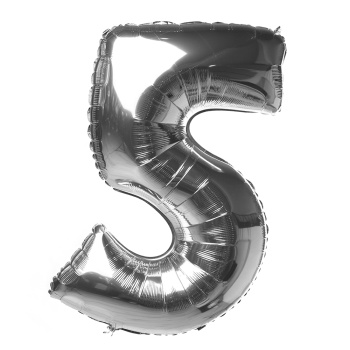 Шар "Цифра 5" Серебро
